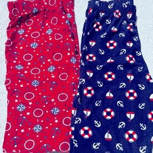Nautical Red and Blue Leggings Soft Fabric